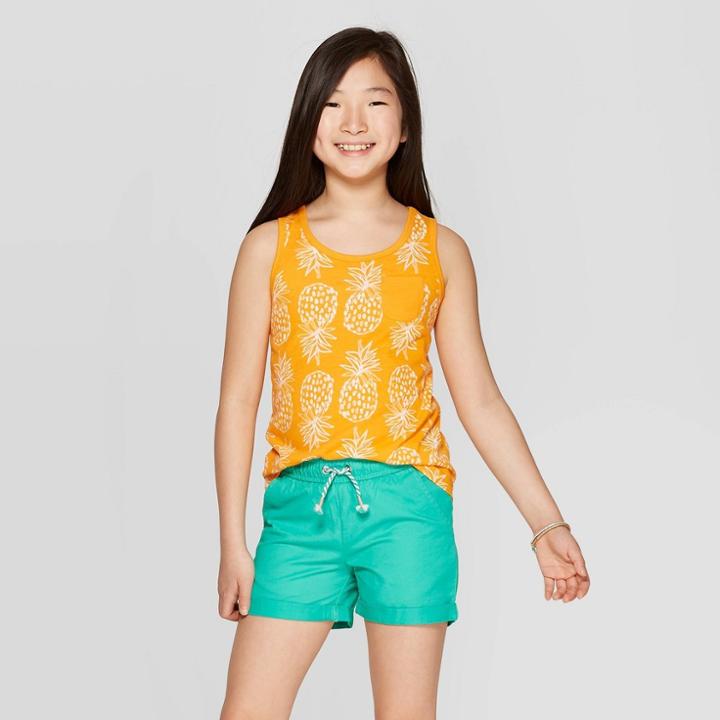 Girls' Pineapple Print Tank Top - Cat & Jack Orange