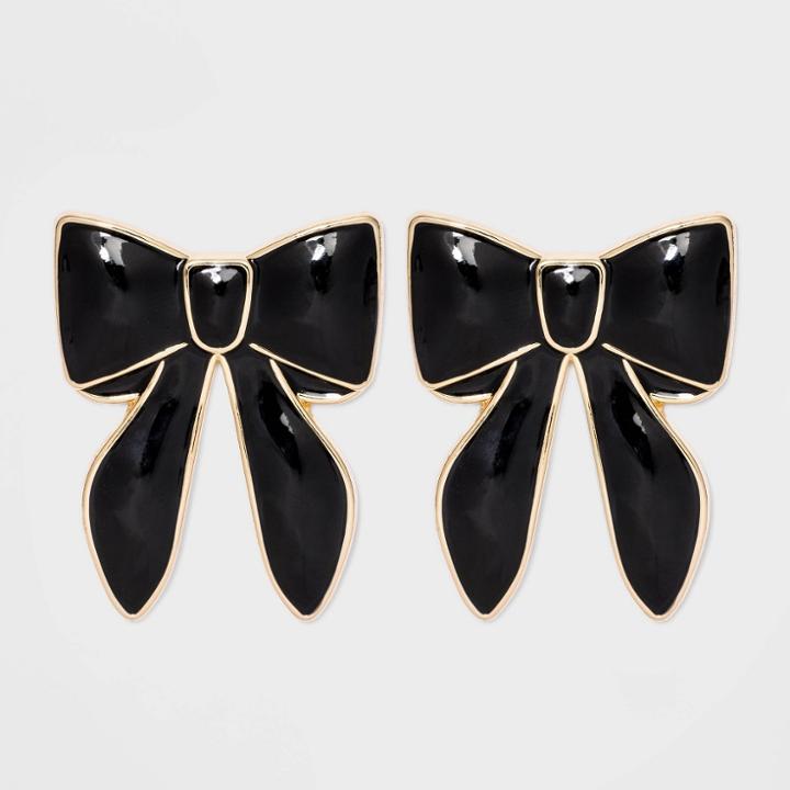 Sugarfix By Baublebar Pretty Bow Stud Earrings - Black