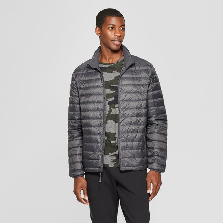 Men's Lightweight Puffer Jacket - C9 Champion Charcoal Gray