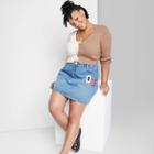 Women's Plus Size Cropped Cardigan - Wild Fable Light Brown Colorblock
