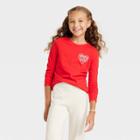 Girls' Valentine's Day 'so Loved' Long Sleeve Graphic T-shirt - Cat & Jack Red