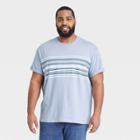 Men's Tall Striped Standard Fit Short Sleeve Crewneck T-shirt - Goodfellow & Co Light Blue/striped