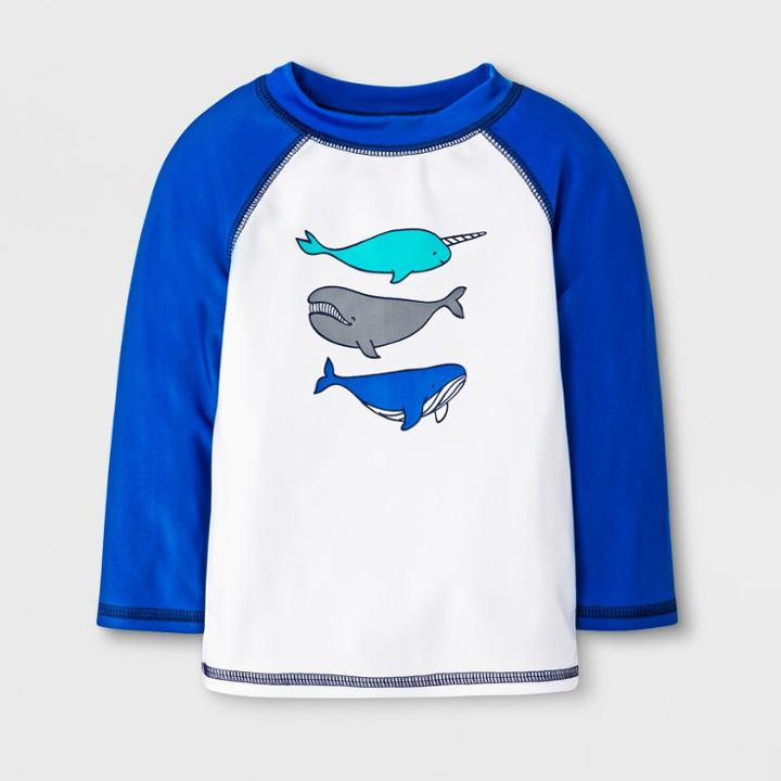 Baby Boys' Narwhal & Whale Rash Guard - Cat & Jack Blue/white