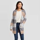 Women's Striped Long Sleeve With Pockets Cardigan - Knox Rose Gray