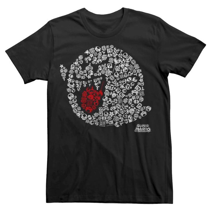 Men's Super Mario Boo Collage T-shirt - Black