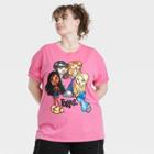L.o.l. Surprise! Women's Bratz Plus Size Short Sleeve Graphic Oversized T-shirt - Pink