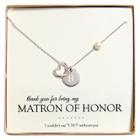 Cathy's Concepts Monogram Matron Of Honor Open Heart Charm Party Necklace - B, Women's,