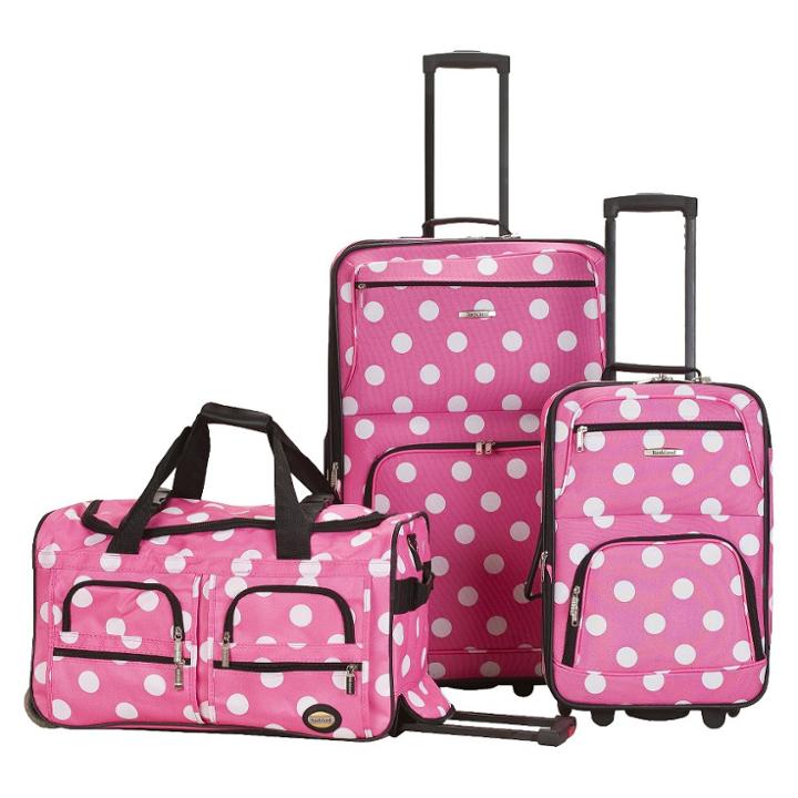 Rockland Spectra 3pc Expandable Rolling Softside Carry On Luggage