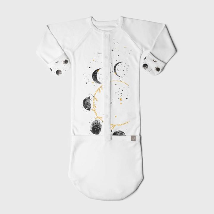 Goumikids Goumi Baby Organic Many Moons Nightgown - White/gray
