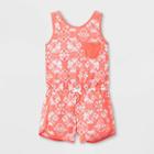 Girls' Tie-dye Pajama Romper - Cat & Jack Coral