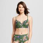 Tori Praver Seafoam Women's Floral Underwire Push Up Bikini Top - Leaf D/dd Cup, Green