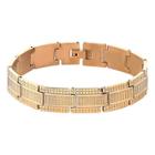 Men's West Coast Jewelry Goldplated Stainless Steel High Polish Dot Textured Bracelet, Gold