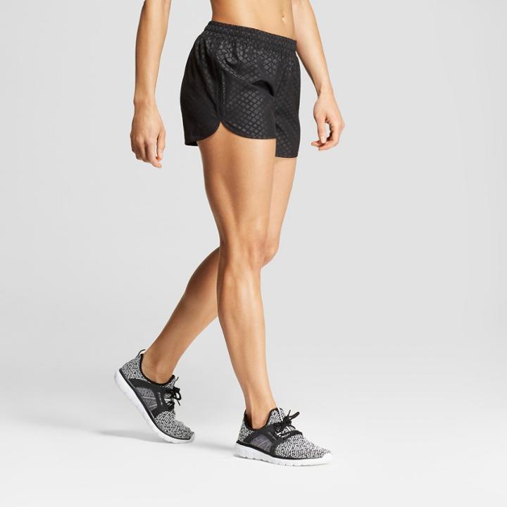 Women's Run Shorts - C9 Champion Black Emboss