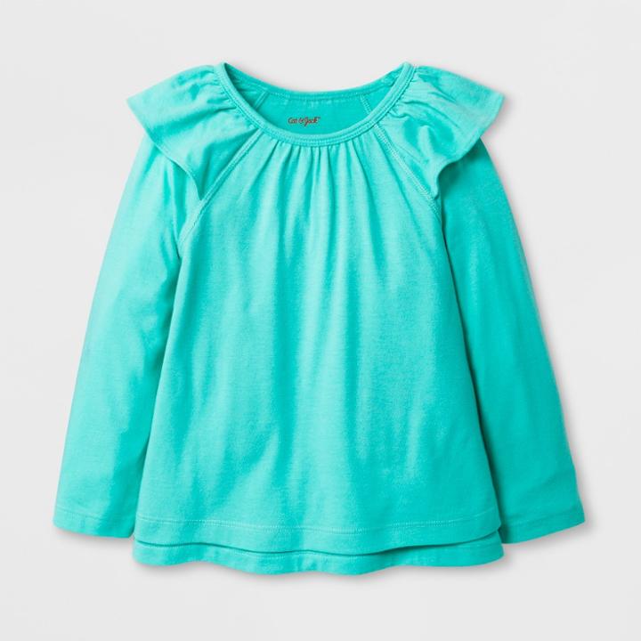 Toddler Girls' Adaptive Long Sleeve Ruffle Top - Cat & Jack