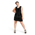 Women's Plus Size Sleeveless Scoop Neck Belted Mini Shirtdress - Anna Sui For Target Black 2x, Women's,