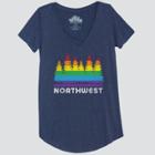 Women's Short Sleeve Northwest Rainbow Graphic T-shirt - Awake Navy