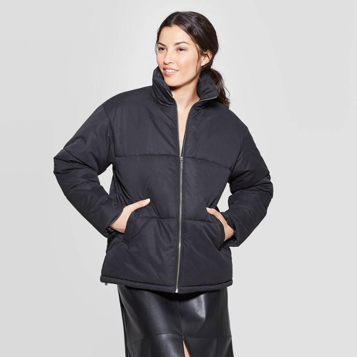 Women's Puffer Jacket - A New Day Black