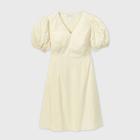 Women's Plus Size Short Sleeve Eyelet Dress - Ava & Viv White