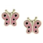 Distributed By Target Ellen 18k Gold Overlay Butterfly Studs - Pink, Girl's