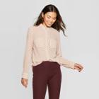 Women's Jacquard Relaxed Fit Long Sleeve Collared Button-down Shirt - A New Day