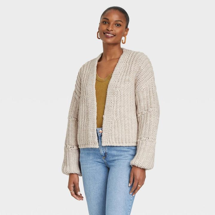 Women's Cardigan - Universal Thread Cream Bubble Xs, Ivory Bubble