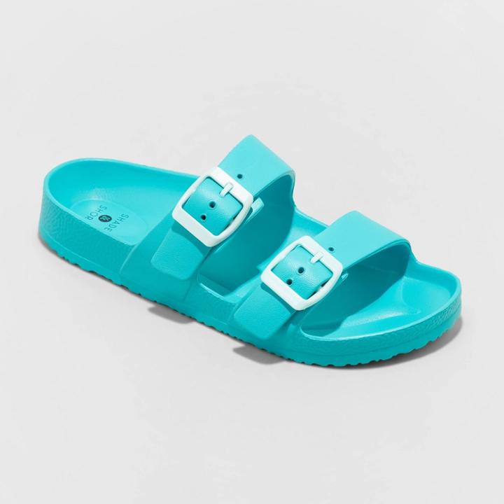 Women's Neida Eva Two Band Slide Sandals - Shade & Shore Teal Blue