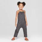 Toddler Girls' Diamond Romper Bodysuit - Art Class Black