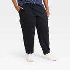 Men's Big & Tall Ultra Soft Fleece Tapered Cargo Pants - Goodfellow & Co Black