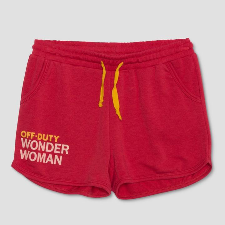Junk Food Kids' Wonder Woman Off Duty Knit Shorts - Rustic Orange
