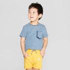 Toddler Boys' Short Sleeve Pocket Stripe T-shirt - Art Class Blue