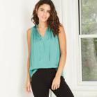 Women's Smocked Tank Top - A New Day Teal