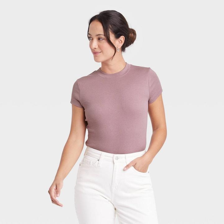 Women's Ribbed Bodysuit - A New Day Brown