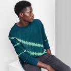 Adult Tie-dye Regular Fit Crewneck Pullover Sweatshirt - Original Use Navy Blue