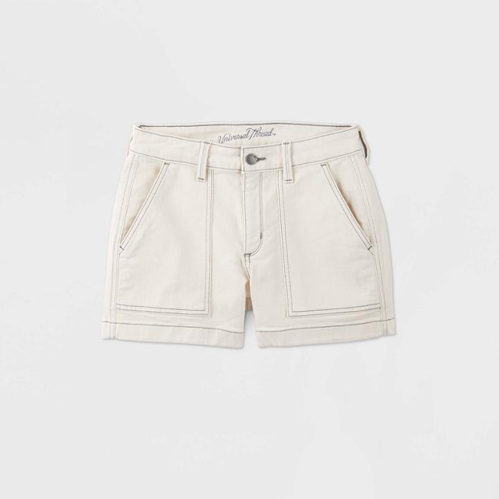 Women's High-rise Jean Shorts - Universal Thread Cream