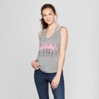 Women's Clavicle Cut-out Flamingo Graphic Tank Top - Fifth Sun (juniors') Heather Gray
