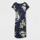 Floral Print Short Sleeve T-shirt Maternity Dress - Isabel Maternity By Ingrid & Isabel Deep Navy