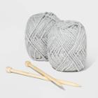 Women's Diy Knitting Kit Scarf - Wild Fable Gray One Size, Women's