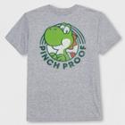 Boys' Super Mario Yoshi Pinch Proof St. Patrick's Day Short Sleeve T-shirt - Gray
