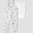 Baby Girls' 2pc Reindeer Overall Top & Bottom Set - Just One You Made By Carter's Gray
