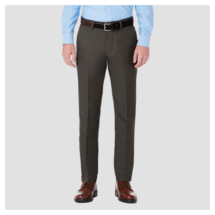 Haggar H26 Men's Performance 4 Way Stretch Slim Fit Trouser Pants - Heather Gray