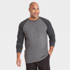 Men's Tall Regular Fit Crewneck Long Sleeve T-shirt - Goodfellow & Co Galaxy Black