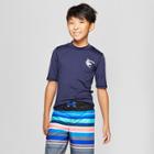 Boys' Shark Pocket Rash Guard - Cat & Jack Navy L, Boy's, Size: