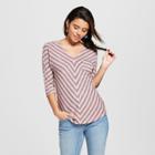 Women's Striped Long Sleeve Dolman Top - Soul Cake (juniors') Purple