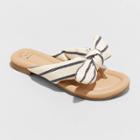 Women's Adley Bow Flip Flop Sandals - A New Day Off-white