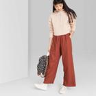 Women's High-rise Pleated Wide Leg Pants - Wild Fable Rust Xs, Women's, Red