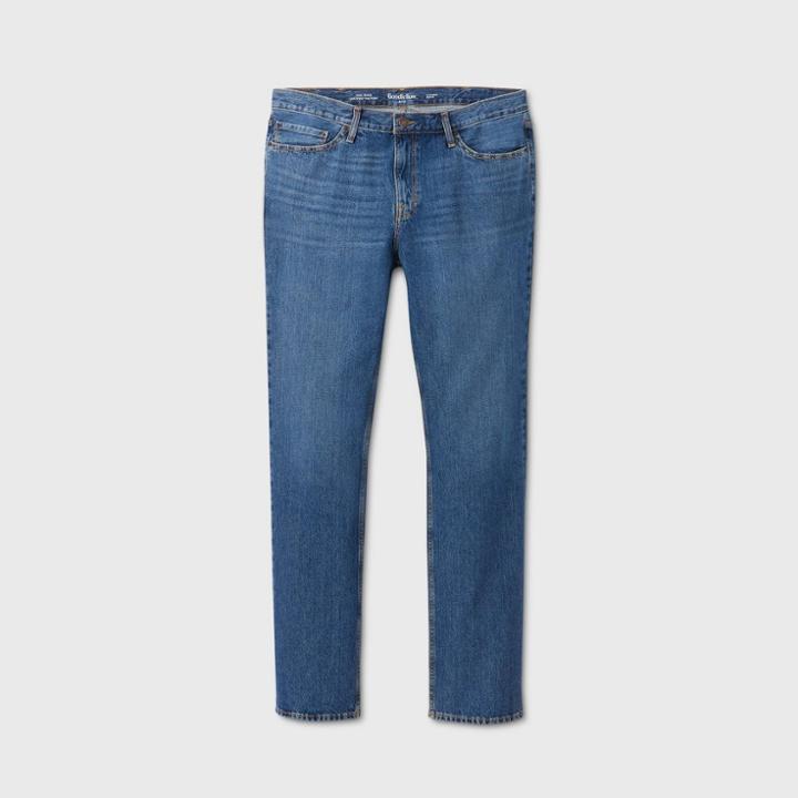 Men's Tall Straight Fit Jeans - Goodfellow & Co Medium Vintage Denim Wash 34x36, Medium Vintage Blue Blue