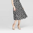 Women's Polka Dot Mid-rise Circle Skirt - Who What Wear White/black