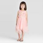 Toddler Girls' Rainbow Rosette Fairy Hem Dress - Cat & Jack Pink 12m, Toddler Girl's