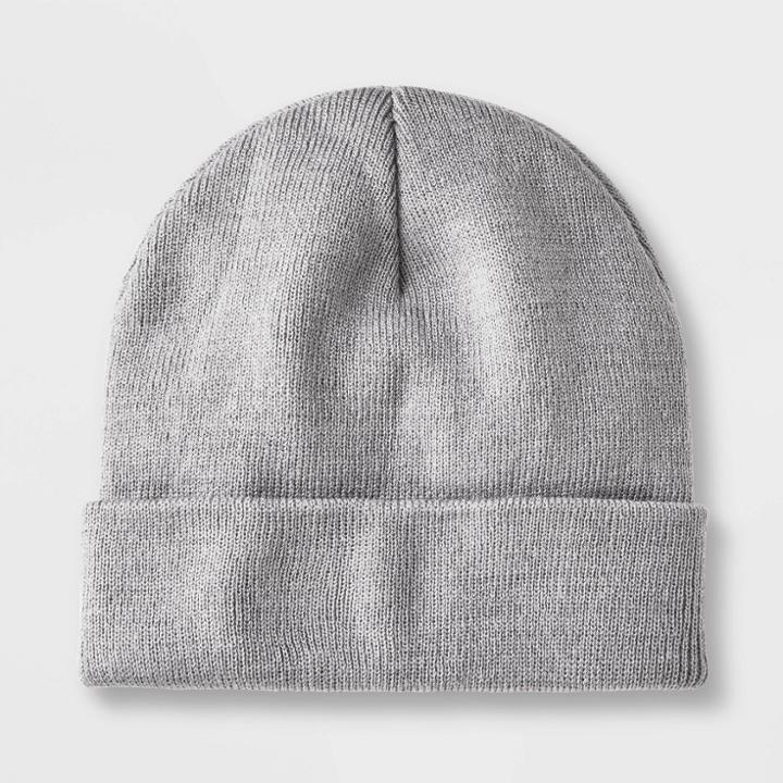 Kids' Solid Cuffed Beanie - Cat & Jack Gray