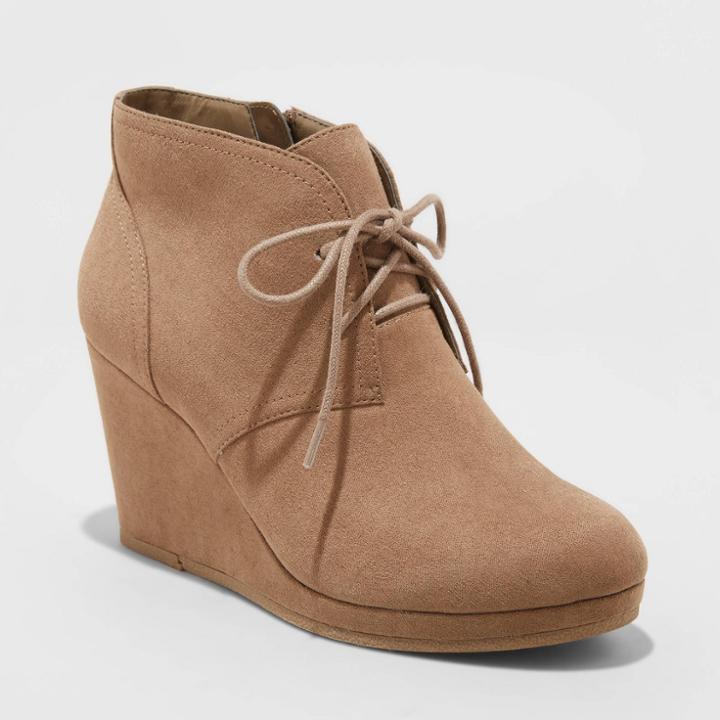 Women's Bessie Wedge Bootie - Universal Thread Taupe